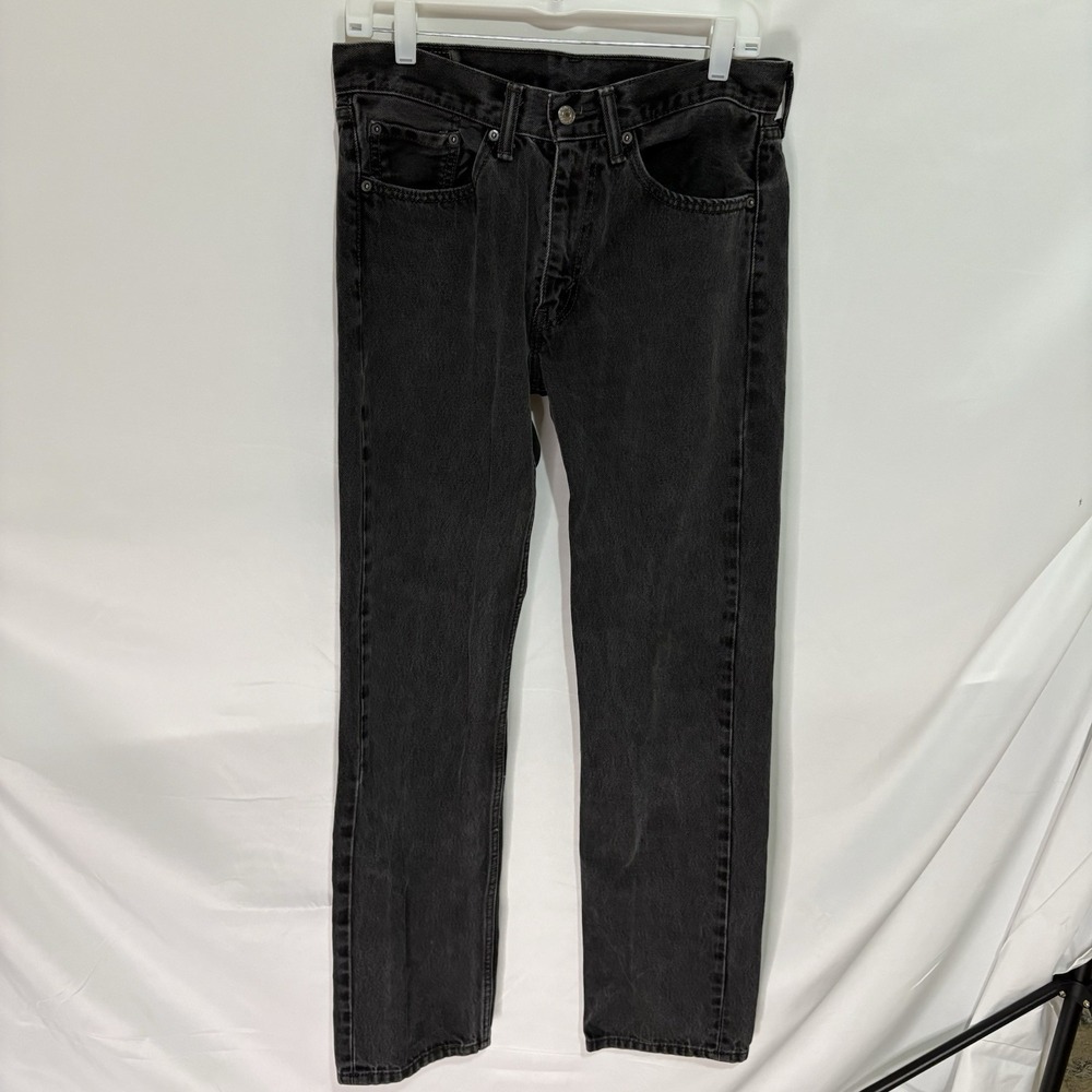 Levi's 505 Jeans Men's Size 32x34 Black Original Fit Straight Leg Denim Cotton